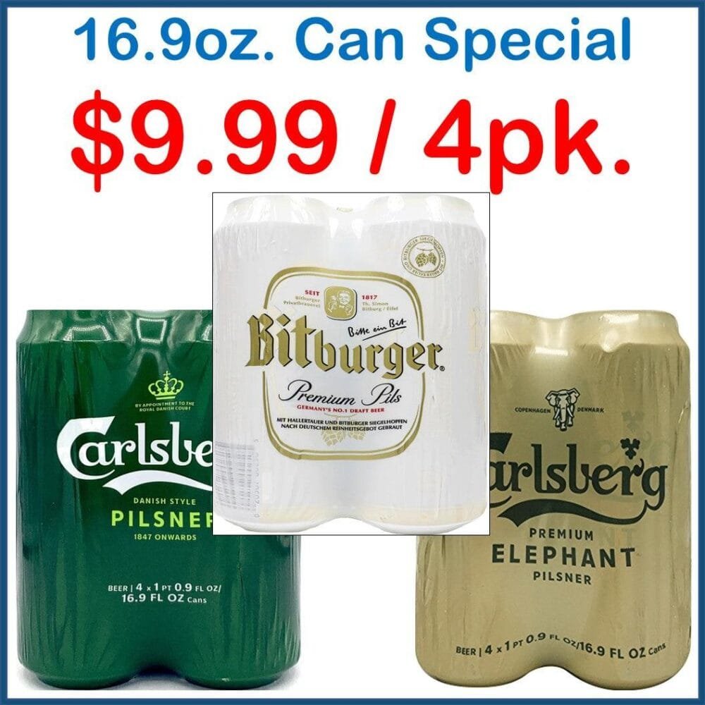 16.9oz. 4 Pack Can Special