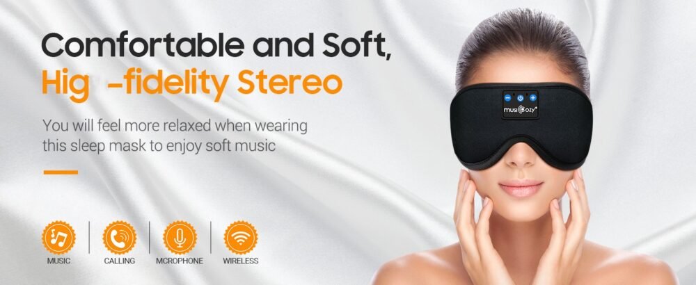 Sleep Headphones Bluetooth Sleep Eye Mask for Sleeping, Wireless Music Sleeping Masks Headphones, Sleep Earbuds for Side Sleepers Men Women with Speakers Cool Tech Gadgets - Image 3